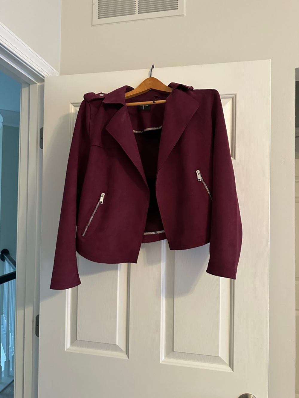 Tahari Deep Plum Zip-Front Blazer Jacket - Picture 9 of 16